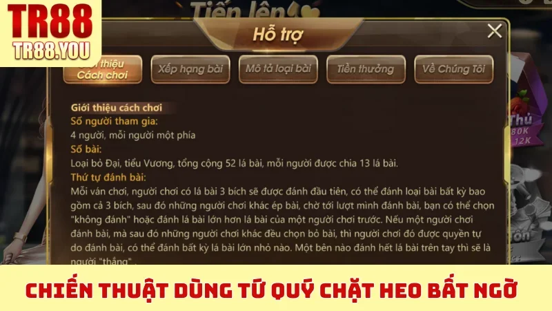 Chiến thuật dùng tứ quý chặt heo bất ngờ